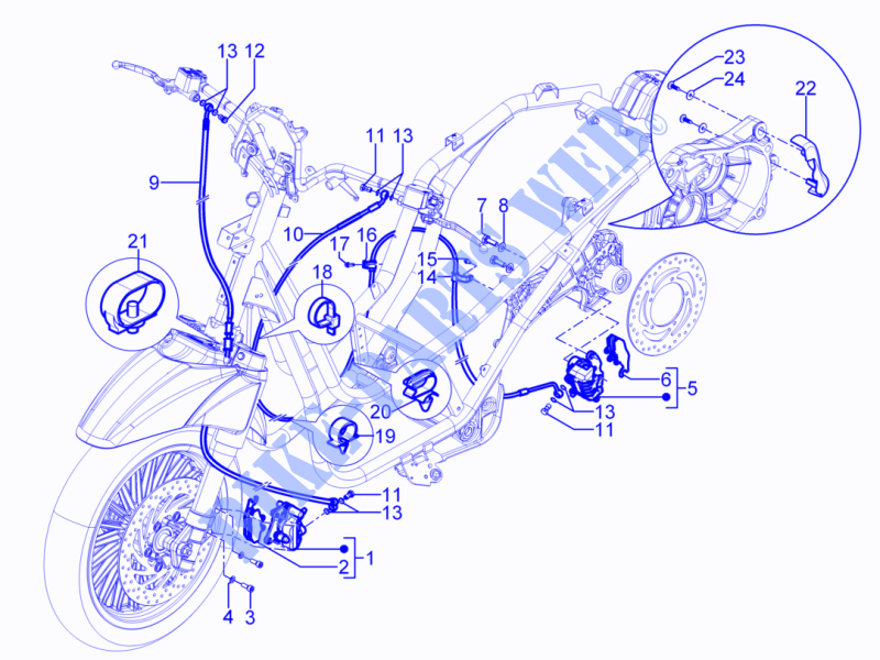 Bremschlauchen   Bremszangen für PIAGGIO Beverly RST 4T 4V ie E3 2014