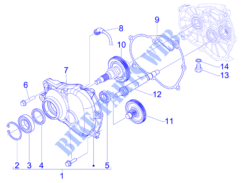 Einheit Getriebe für PIAGGIO BEVERLY RST/S 4T 4V IE E3 2013
