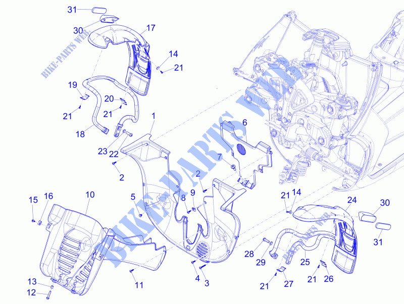 Radgehäuse   Radkotflügel für PIAGGIO MP3 500 Sport ABS E3-E4 2015