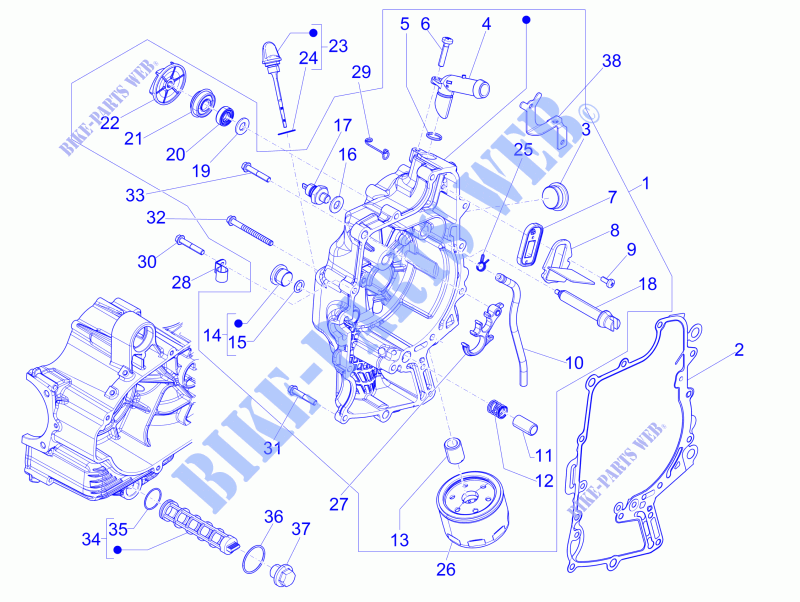 Schwungraddeckel   Ölfilter für PIAGGIO MP3 500 Sport ABS E3-E4 2015