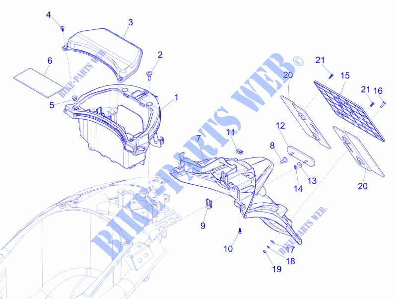Hinterabdeckung   Kotflügellappen für PIAGGIO Liberty iGet 4T 3V ie ABS 2015