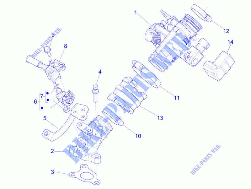 Drosselklappengehäuse   Einspritzduse   Ansaugstutzen für PIAGGIO Liberty iGet 4T 3V ie ABS 2017