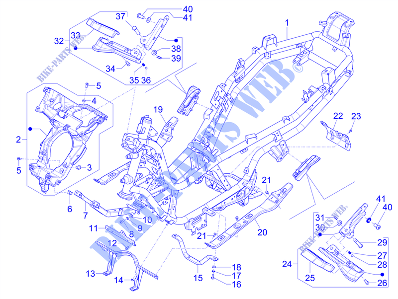 Fahrgestell/Karosserie für PIAGGIO MP3 400 HPE RST Classic-Sport E5 2022
