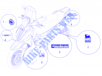Plaketten   Verzierungen für PIAGGIO Beverly 4T 4V ie E3 Sport Touring 2013