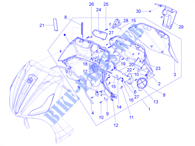 Vorderes Handschuhfach    Schild Rückseite für PIAGGIO BV 4T 4V ie E3 ABS 2015