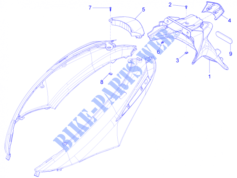 Hinterabdeckung   Kotflügellappen für PIAGGIO Fly 4T/3V ie E3 LEM 2013