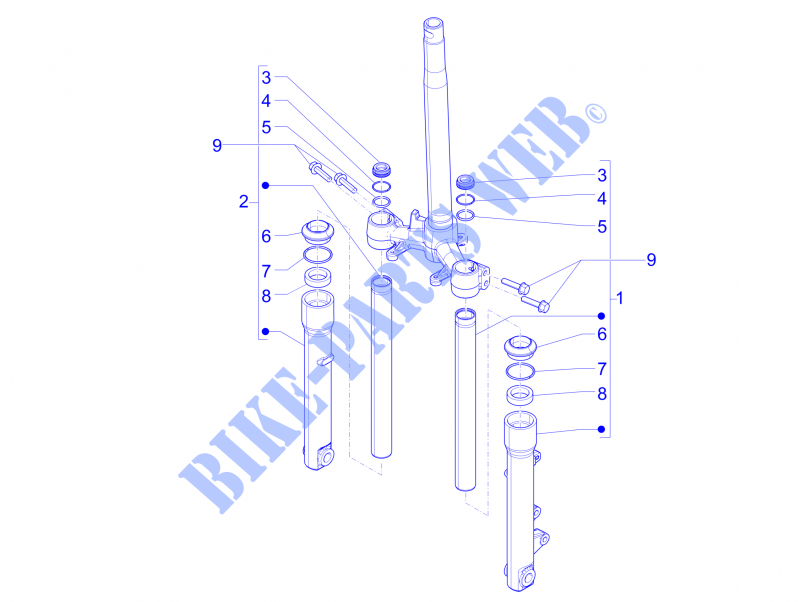 Gabelkomponenten (Wuxi Top) für PIAGGIO Liberty iGet 4T 3V 2015