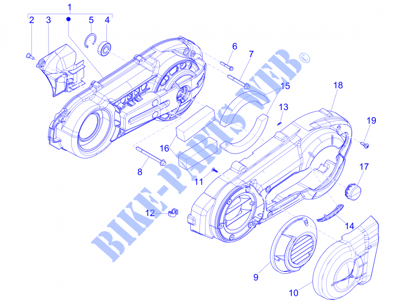 Kurbelwelledeckel   Kühlung kurbelgehäuse für GILERA Fuoco 4T-4V ie E3 LT 2013