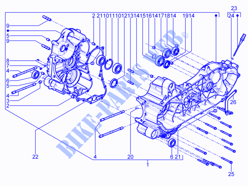 Kurbelwellengehäuse für GILERA Fuoco 4T-4V ie E3 LT 2013